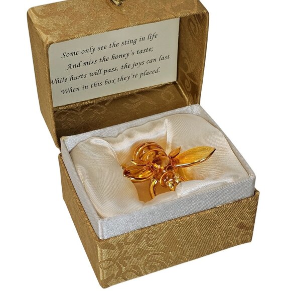 The Taste of Honey About Face Designs Messenger VTG Glass HoneyBee Figure w/ Box - Picture 6 of 16